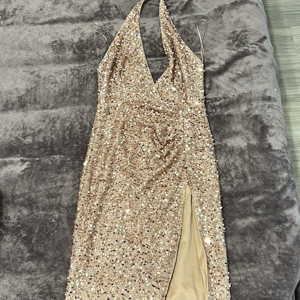 Sequin High Split Dress